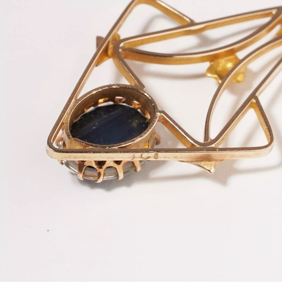 Antique Art Nouveau Australian Opal Triplet Lavaliere Pendant 9K Gold - Picture 12 of 15